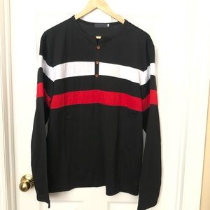 Men’s SHEIN Henley Shirt Sz L